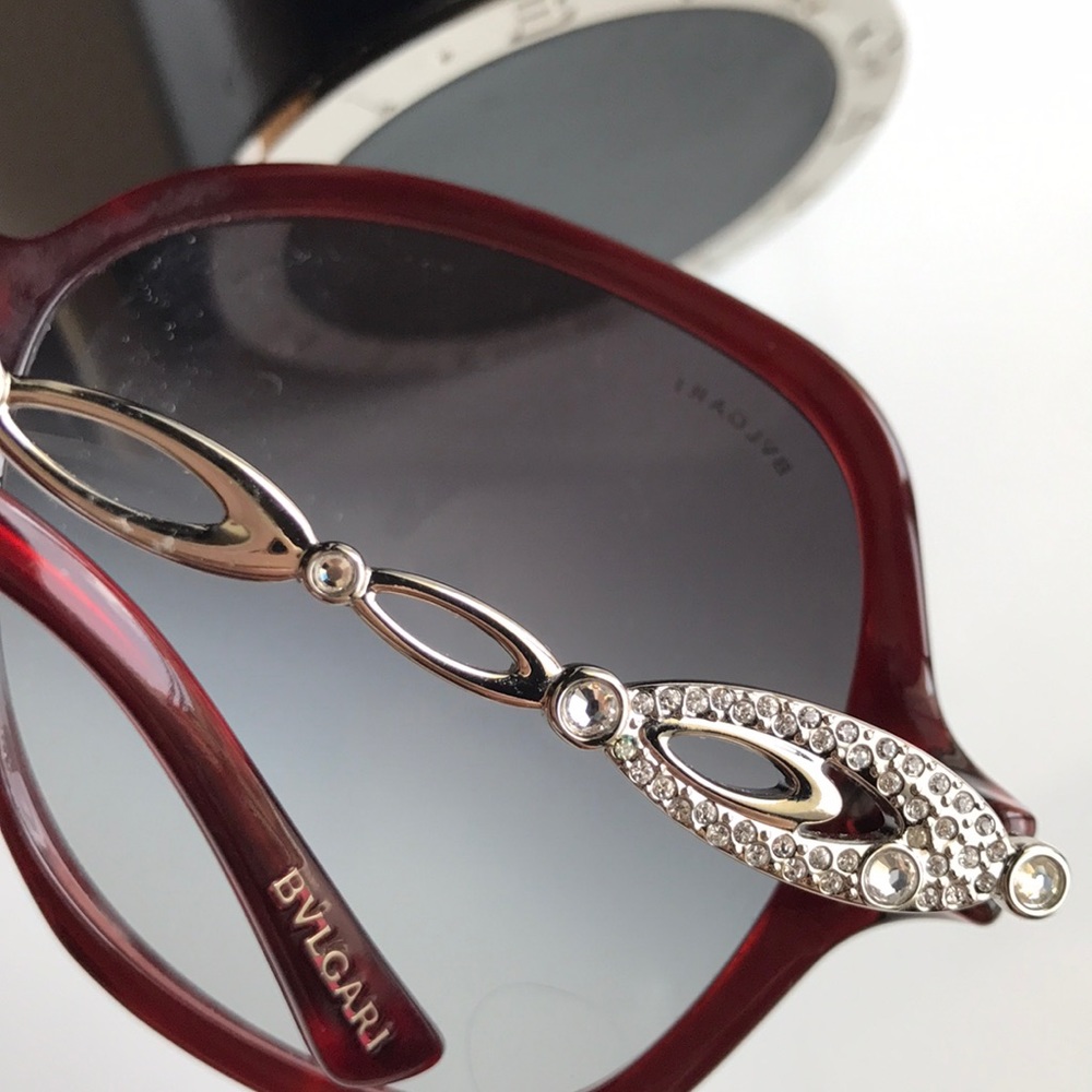 Bvlgari Oversized Crystal sunglasses NWOT - Picture 3 of 7